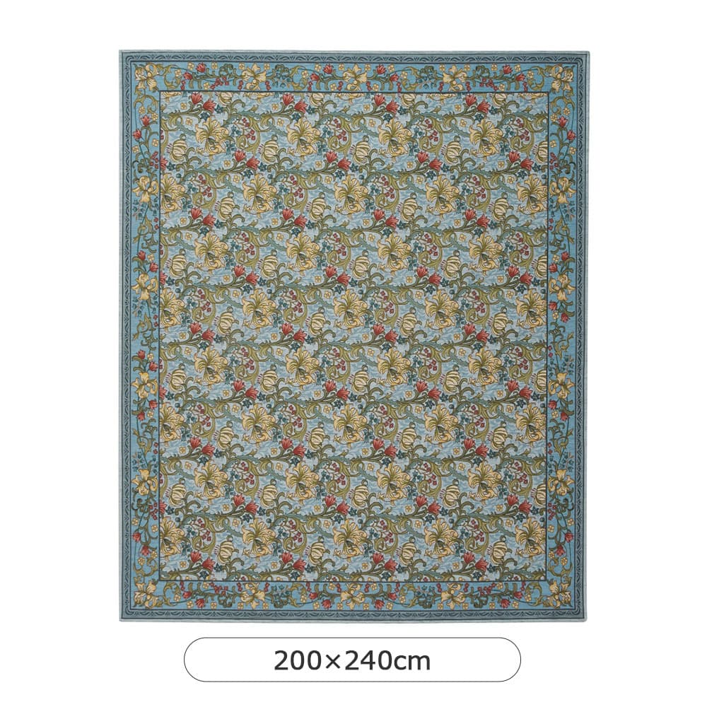 ラグ「ゴールデンリリーマイナー KF1703A」ブルー 全3サイズ Morris Design Studio(モリス)