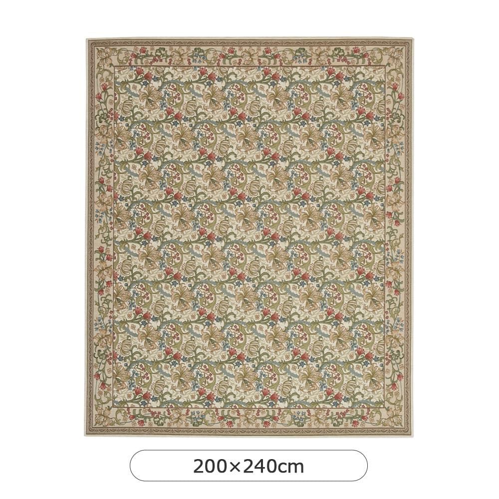 ラグ「ゴールデンリリーマイナー KF1703A」アイボリー 全3サイズ Morris Design Studio(モリス)