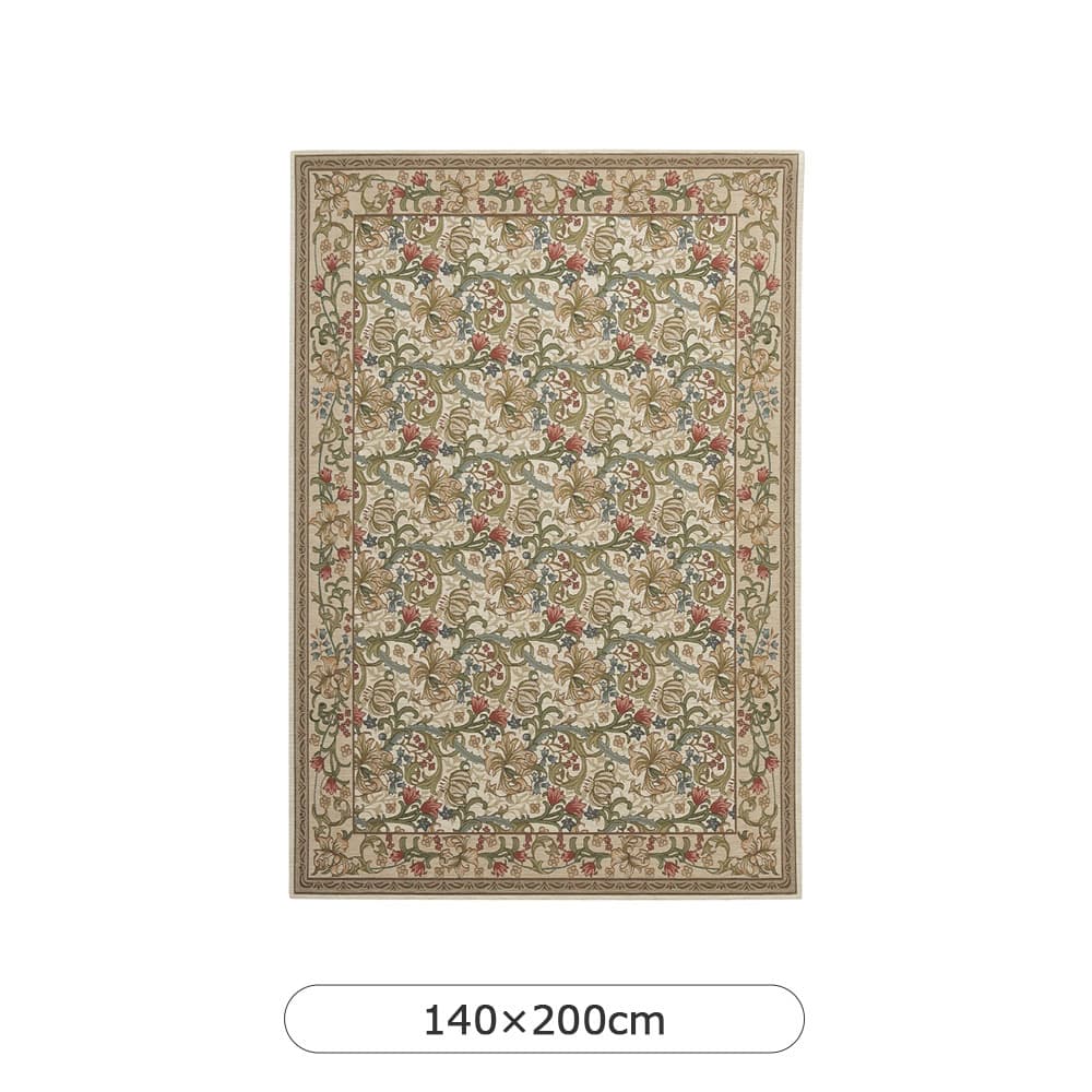 ラグ「ゴールデンリリーマイナー KF1703A」アイボリー 全3サイズ Morris Design Studio(モリス)