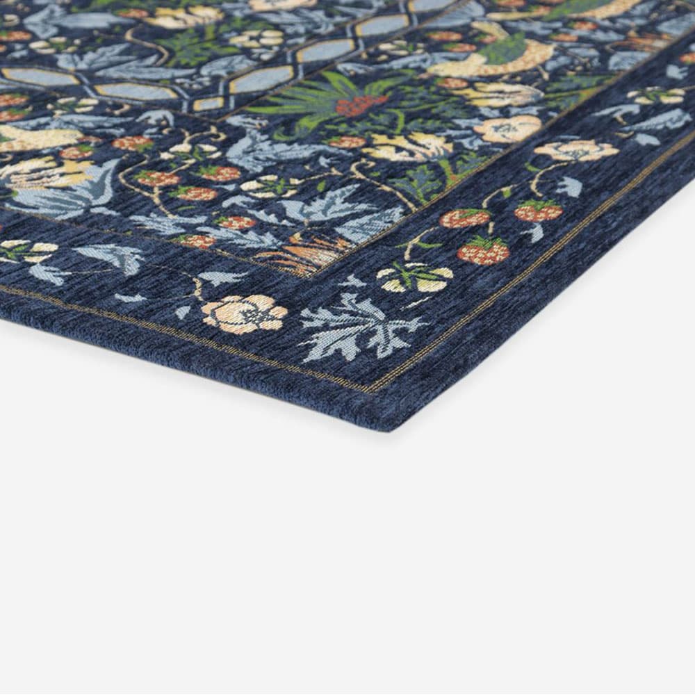 ラグ「いちご泥棒 KF1709」ブルー 全3サイズ Morris Design Studio(モリス)