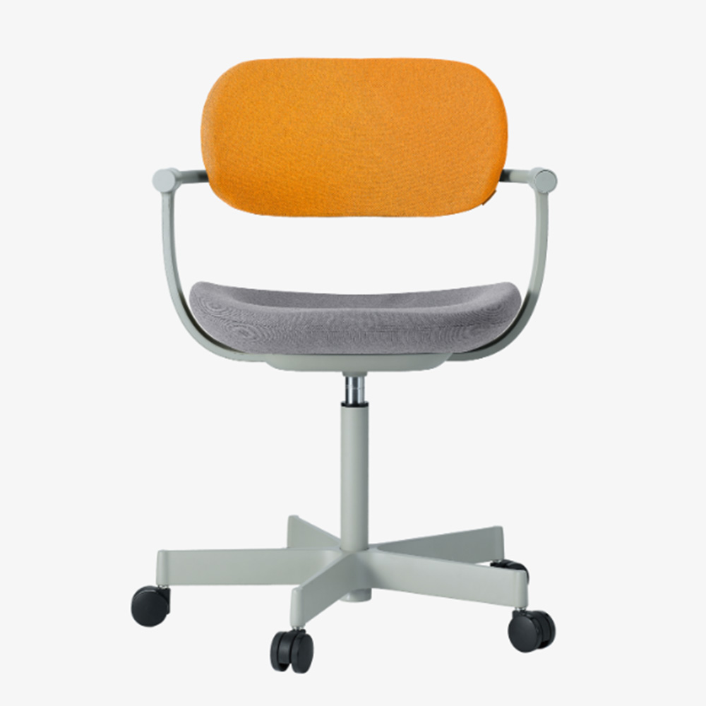 デスクチェア「vertebra03（バーテブラゼロサン）」5本脚キャスタータイプ 本体/ペールオリーブL4 張地#KC 背/Zest4 座/Mineral12【受注生産品】