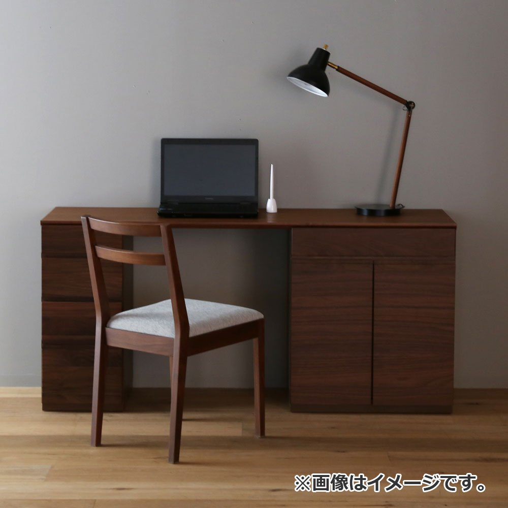ユニットデスク「アスター」両袖タイプ（30チェスト 60キャビネット）幅150.4cm ウォールナット材