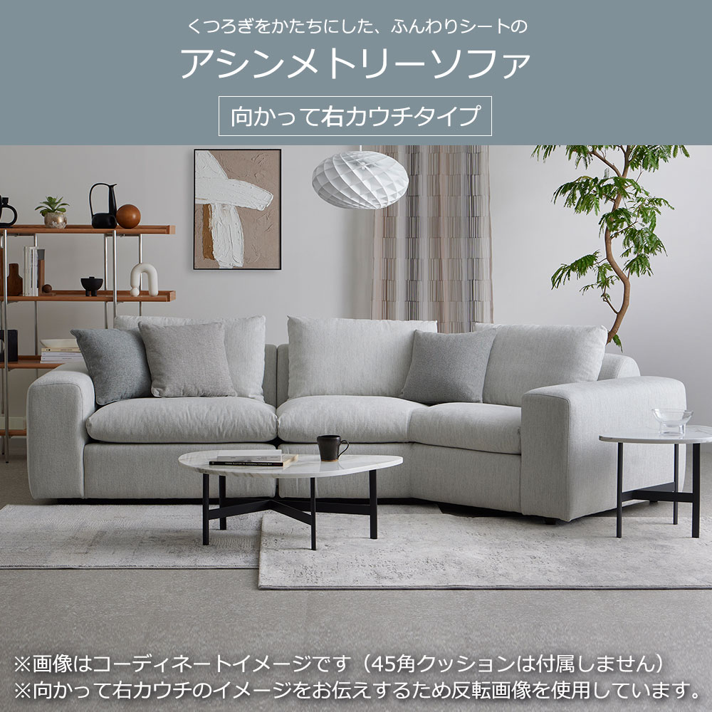 カウチソファ2点セット 向かって右カウチ「フラクセン」 布#3 ハドソンバーチ 【受注生産品】