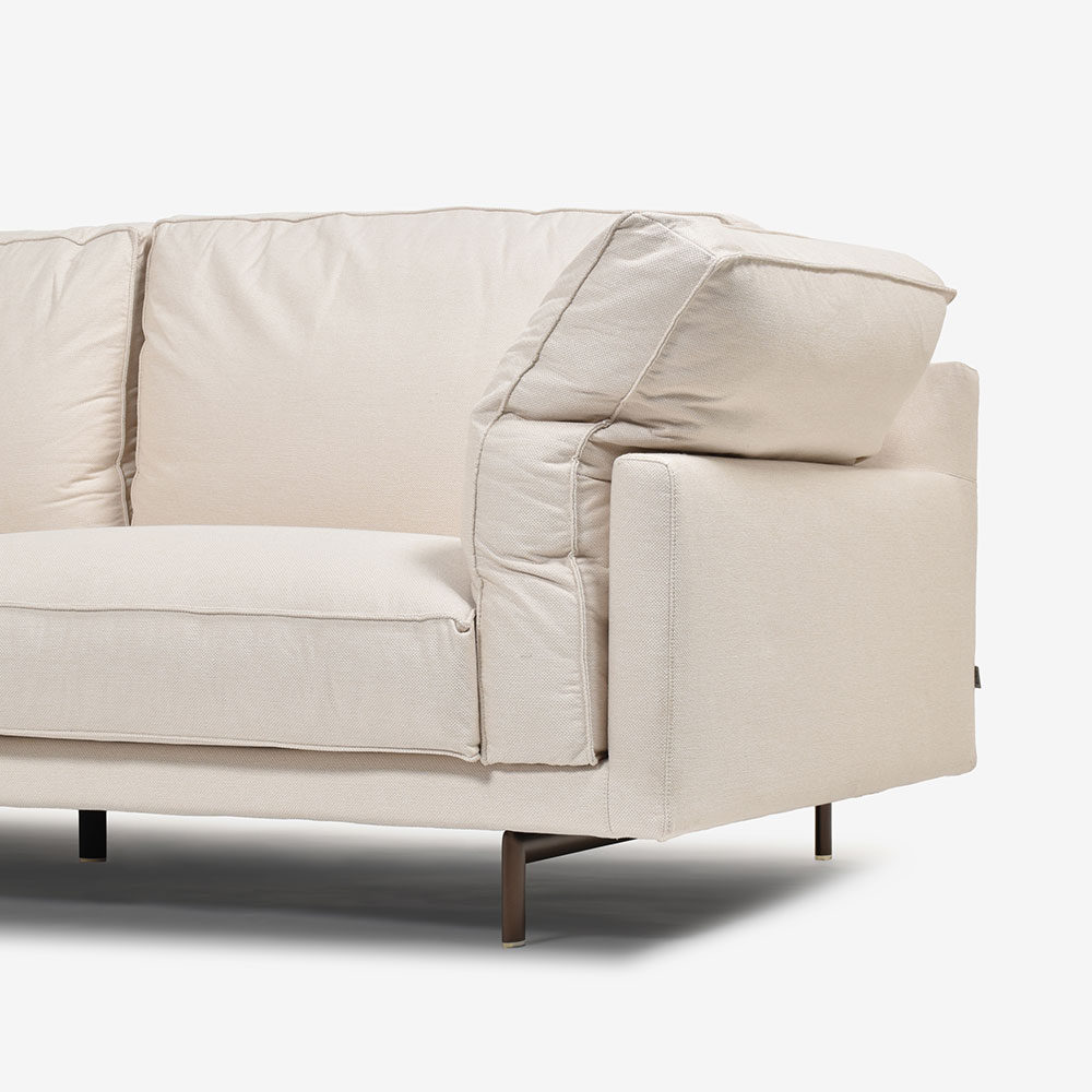 erba（エルバイタリア）ソファ「カモーリ」幅234cm 布アイボリー色 #0ACAPULCO111【お手入れキットの特典付き】