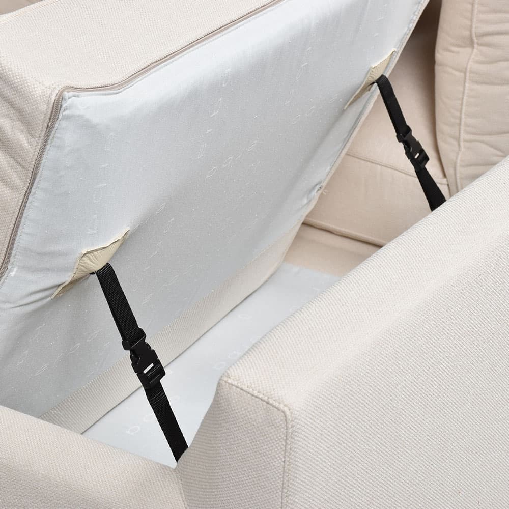 erba（エルバイタリア）ソファ「カモーリ」幅234cm 布アイボリー色 #0ACAPULCO111【お手入れキットの特典付き】