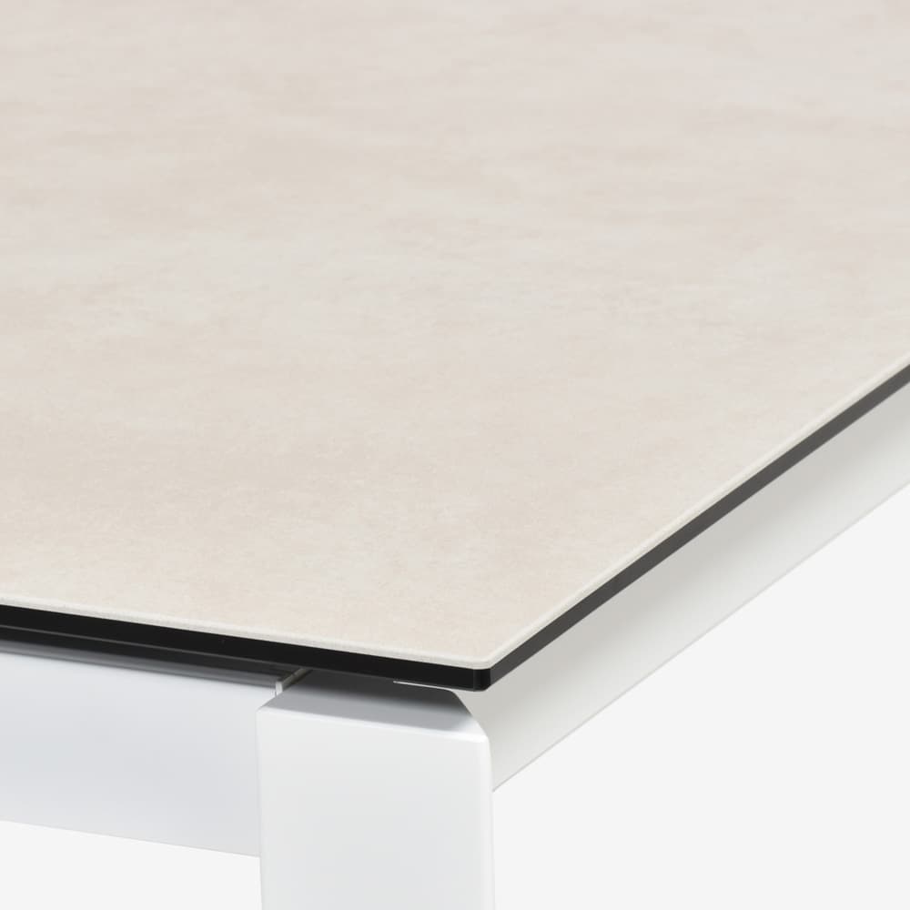 Calligaris（カリガリス）伸長式ダイニングテーブル「Duca CS4089」幅130-190cm 天板セラミック：ソルトホワイト/脚部スチール：マットオプティックホワイト