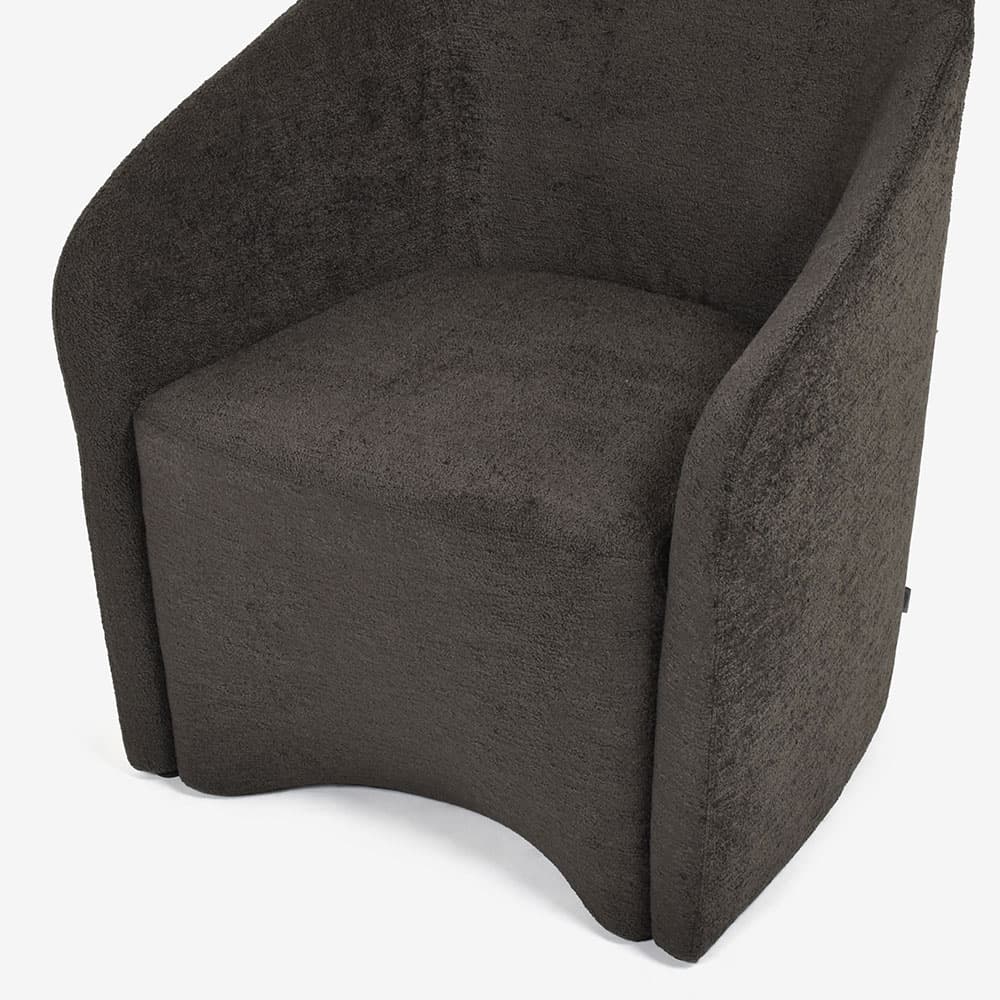 erba（エルバイタリア）アームチェア「アダ」幅70cm 布ブラウン色 #0FAVOLA603【お手入れキットの特典付き】