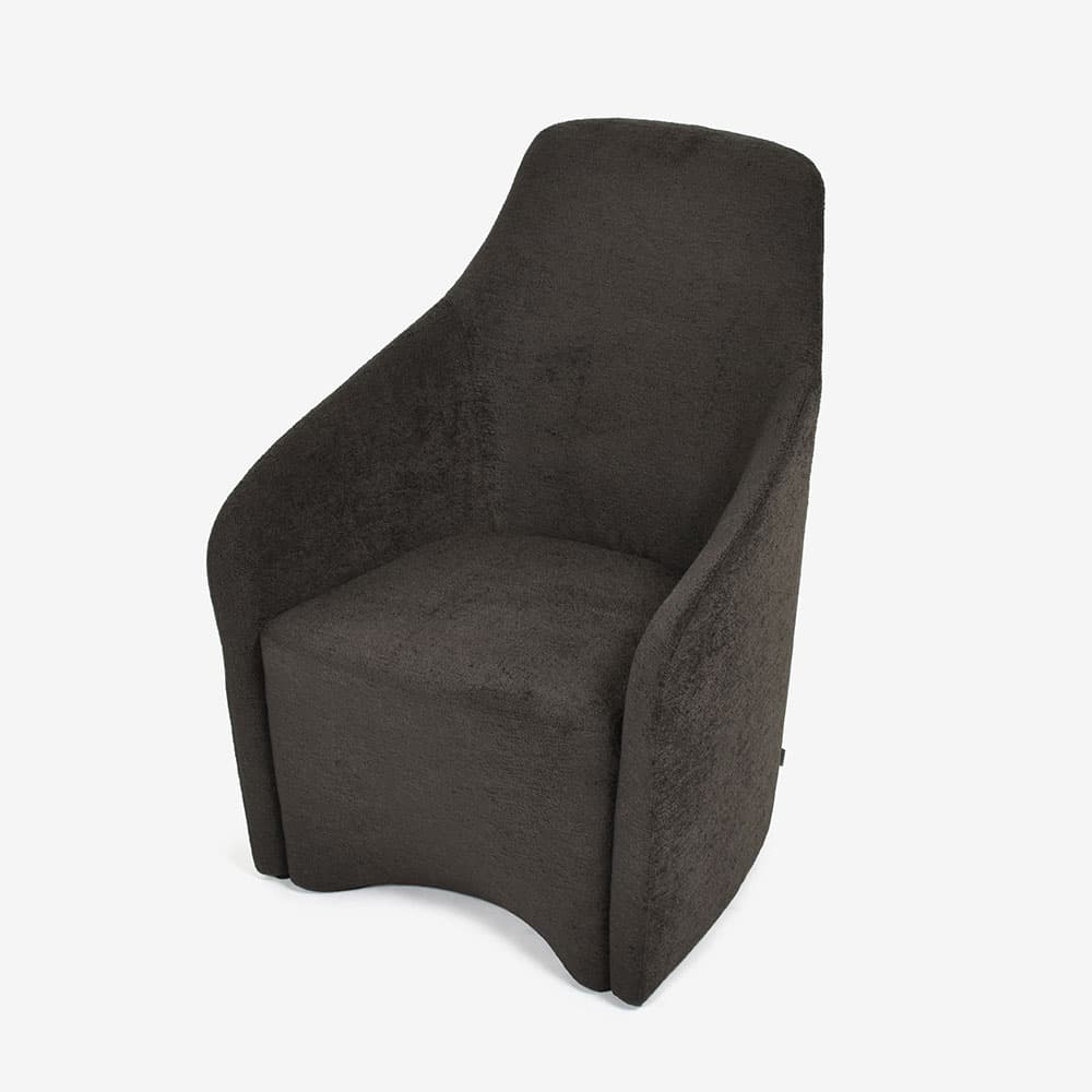 erba（エルバイタリア）アームチェア「アダ」幅70cm 布ブラウン色 #0FAVOLA603【お手入れキットの特典付き】