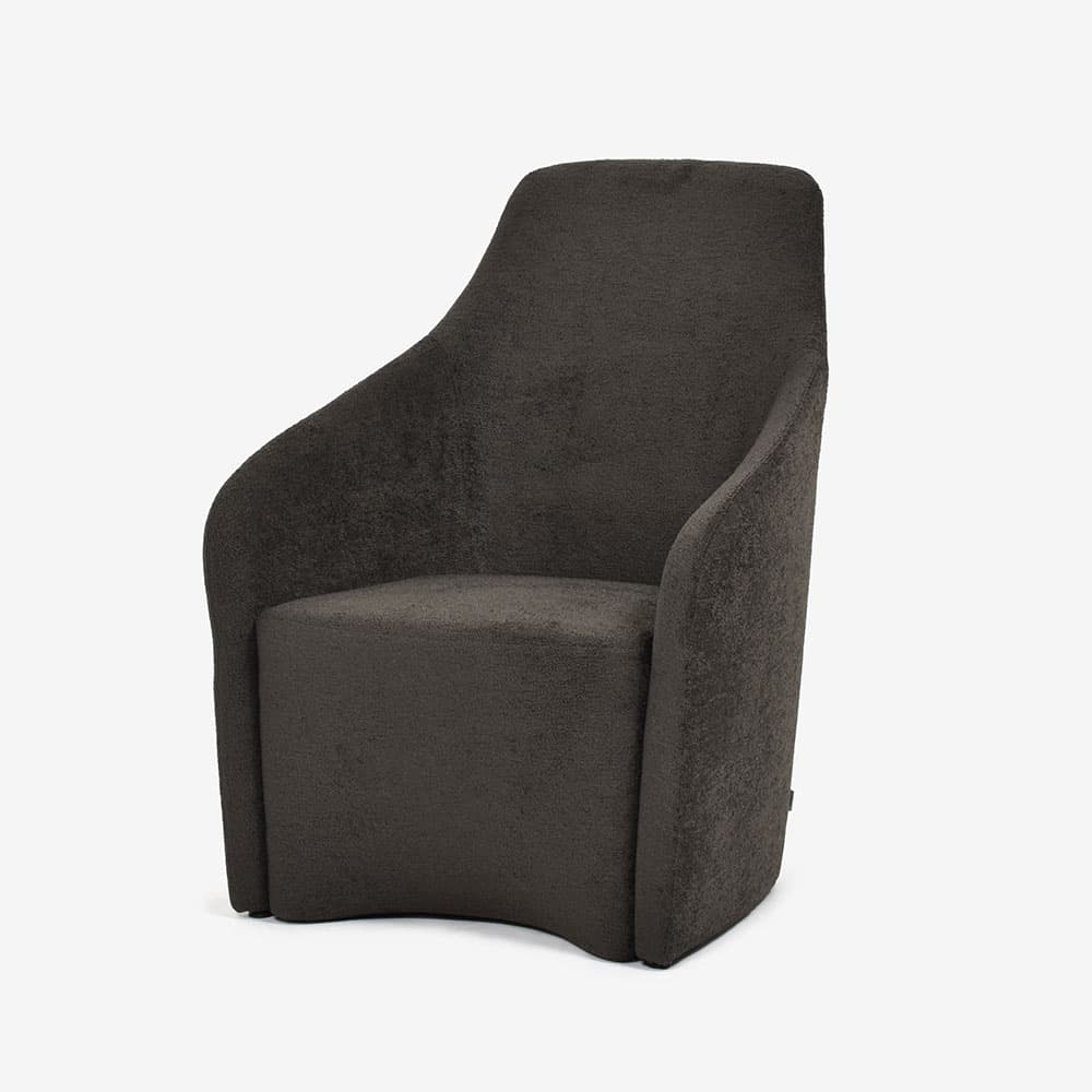 erba（エルバイタリア）アームチェア「アダ」幅70cm 布ブラウン色 #0FAVOLA603【お手入れキットの特典付き】