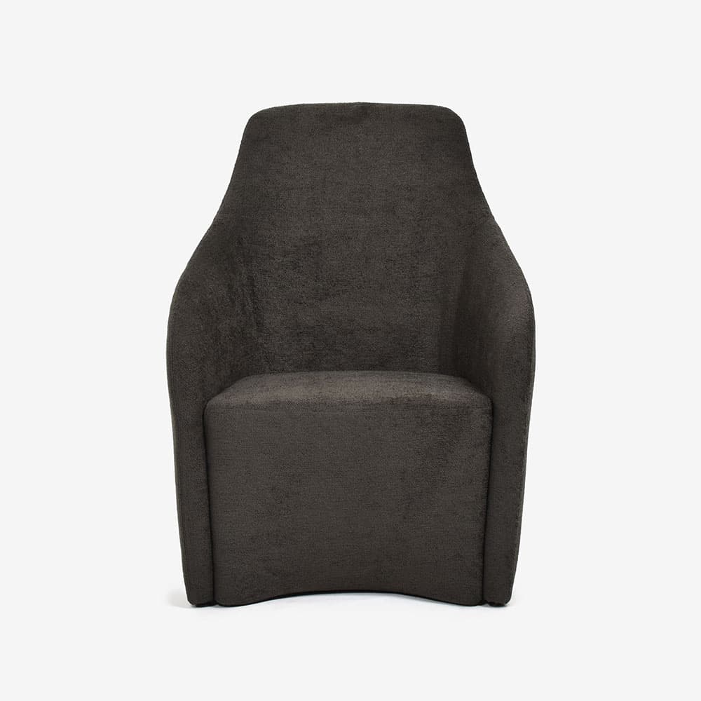 erba（エルバイタリア）アームチェア「アダ」幅70cm 布ブラウン色 #0FAVOLA603【お手入れキットの特典付き】