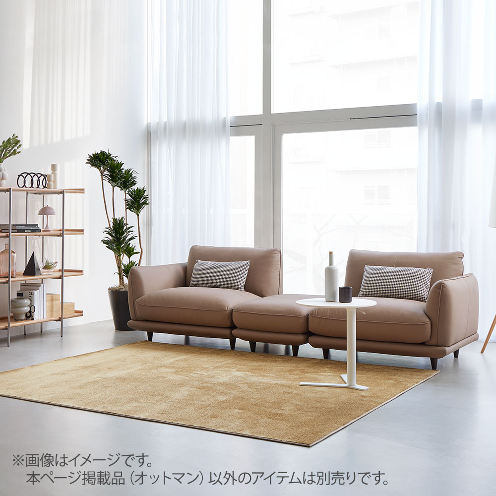オットマン「L/S 73（エルエス73）」革#H/S-586E フォーン色