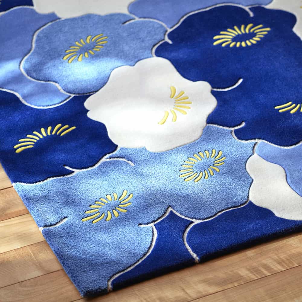 山形緞通 手刺緞通「石楠花」Mサイズ(幅200x長さ140cm) 防炎【受注生産品】