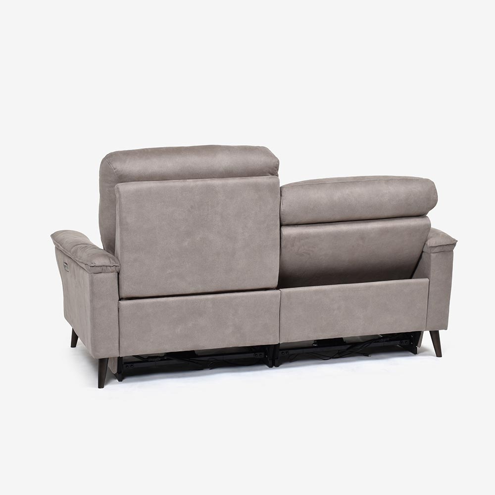 電動リクライニングソファ 3人掛け 幅190cm「レイーダ」布#B-946 シルバー色【セール対象品のため25%OFF】【お手入れキットの特典付き】