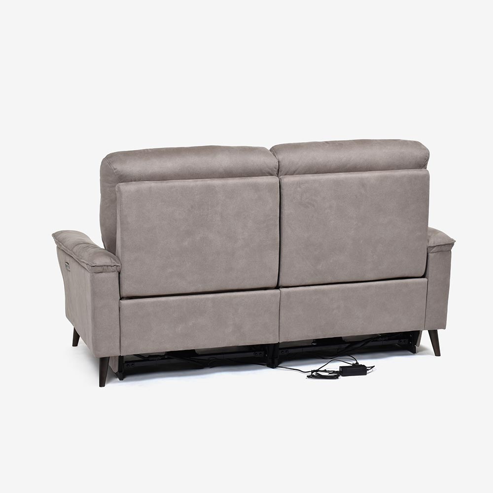 電動リクライニングソファ 3人掛け 幅190cm「レイーダ」布#B-946 シルバー色【セール対象品のため25%OFF】【お手入れキットの特典付き】