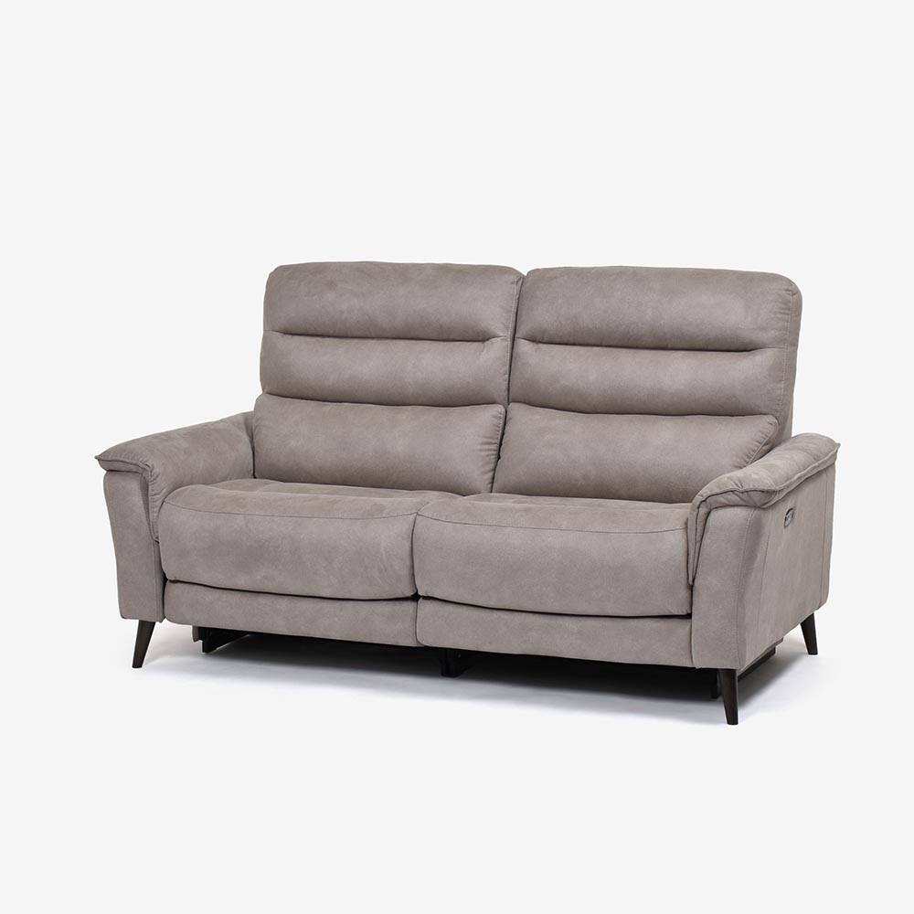 電動リクライニングソファ 3人掛け 幅190cm「レイーダ」布#B-946 シルバー色【セール対象品のため25%OFF】【お手入れキットの特典付き】