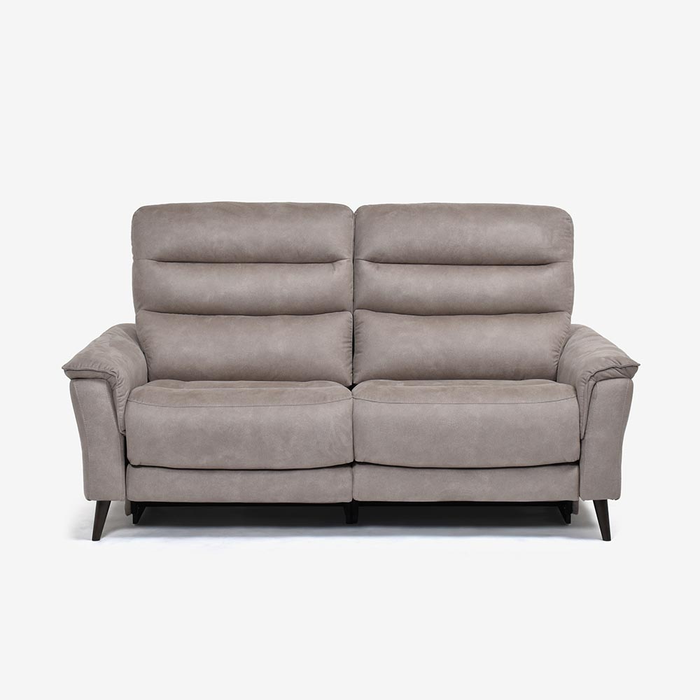 電動リクライニングソファ 3人掛け 幅190cm「レイーダ」布#B-946 シルバー色【セール対象品のため25%OFF】【お手入れキットの特典付き】