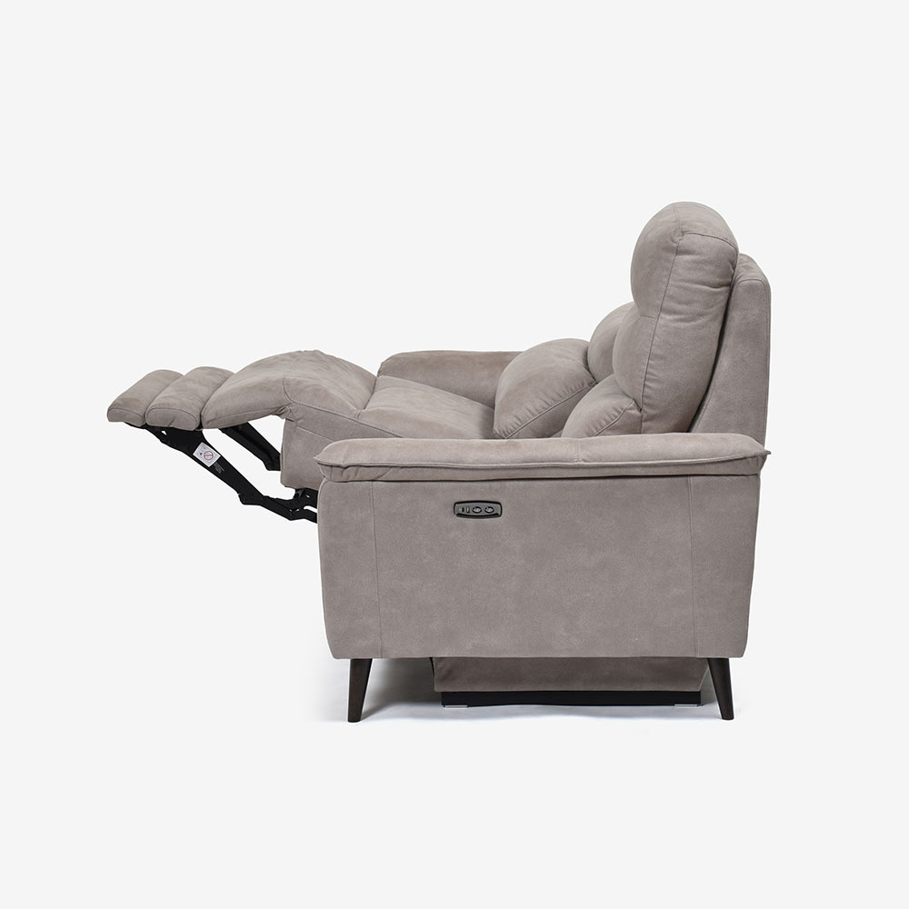 電動リクライニングラブソファ 2人掛け 幅160cm「レイーダ」布#B-946 シルバー色【セール対象品のため24%OFF】【お手入れキットの特典付き】