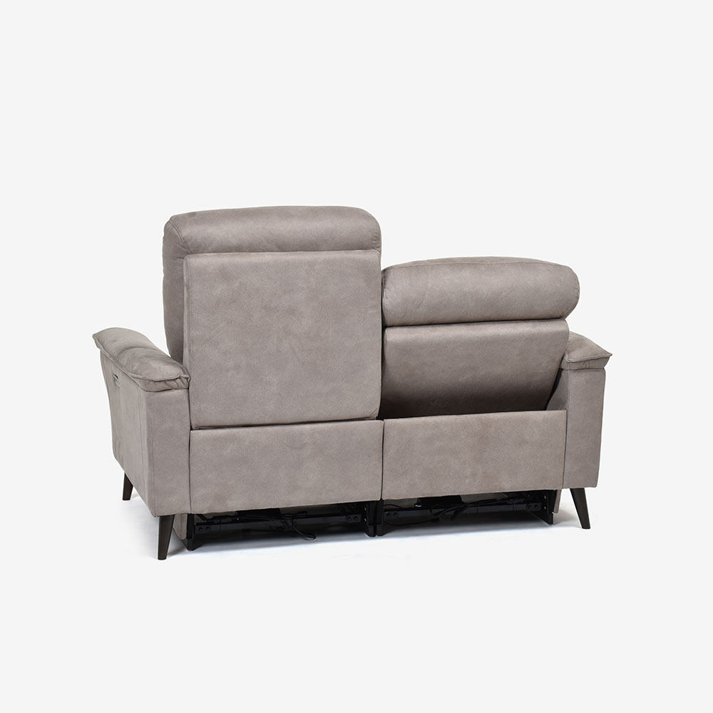 電動リクライニングラブソファ 2人掛け 幅160cm「レイーダ」布#B-946 シルバー色【セール対象品のため24%OFF】【お手入れキットの特典付き】