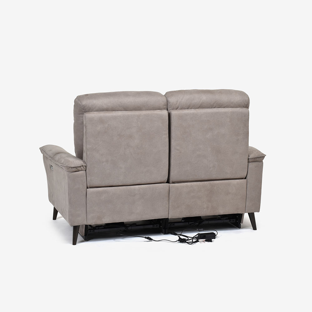 電動リクライニングラブソファ 2人掛け 幅160cm「レイーダ」布#B-946 シルバー色【セール対象品のため24%OFF】【お手入れキットの特典付き】