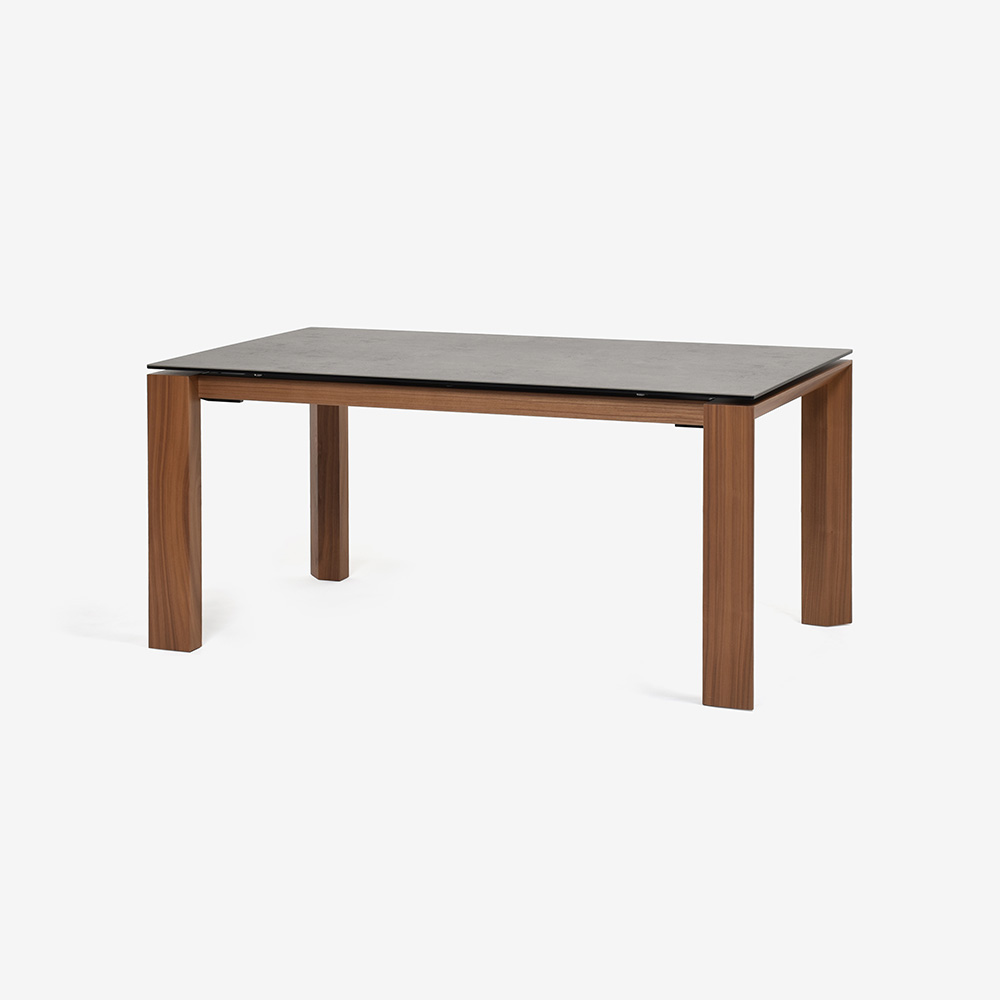 Calligaris（カリガリス）伸長式ダイニングテーブル「Omnia CS4058-R」幅160-220cm 天板セラミック P321グレー/脚部ウォールナット材 P1GW