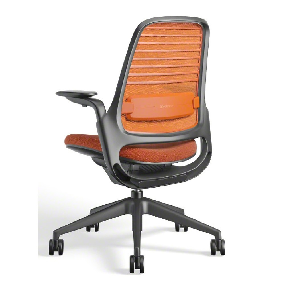 Steelcase（スチールケース）デスクチェア「シリーズ1」ブラックフレーム 座タンジェリン