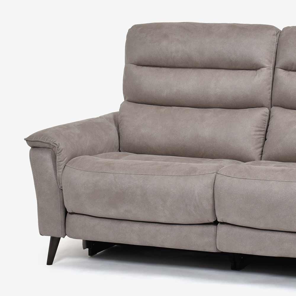 電動リクライニングソファ 3人掛け 幅190cm「レイーダ」布#B-946 シルバー色【セール対象品のため25%OFF】【お手入れキットの特典付き】