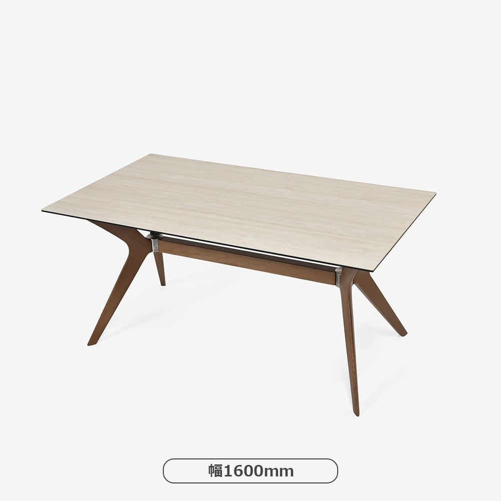 Calligaris（カリガリス）ダイニングテーブル「Tokyo CS18-FR」天板セラミックガラス P32Cホワイトトラバーチン色/脚部ビーチ材 P1GW CANALETTO WALNUT 全2サイズ