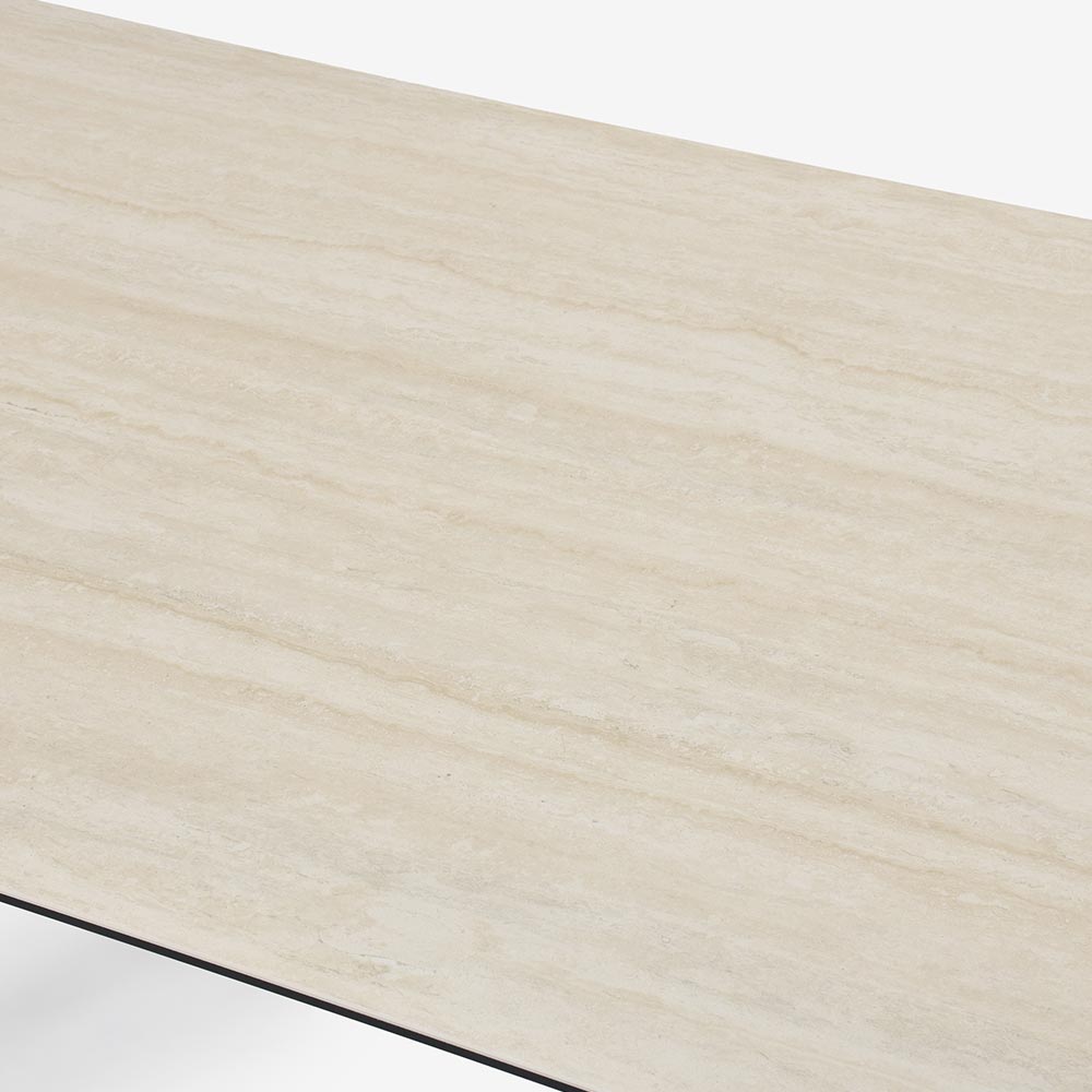 Calligaris（カリガリス）ダイニングテーブル「Tokyo CS18-FR」天板セラミックガラス P32Cホワイトトラバーチン色/脚部ビーチ材 P1GW CANALETTO WALNUT 全2サイズ