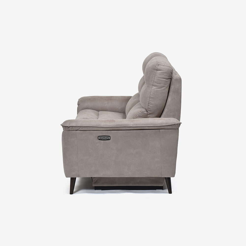 電動リクライニングソファ 3人掛け 幅190cm「レイーダ」布#B-946 シルバー色【セール対象品のため25%OFF】【お手入れキットの特典付き】