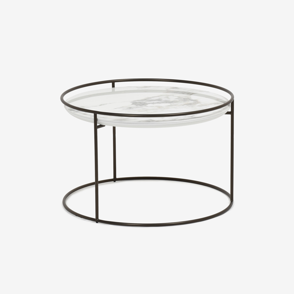 Calligaris（カリガリス）センターテーブル 「Atollo CS/5098-M」丸62.5cm 天板セラミック ホワイトマーブル