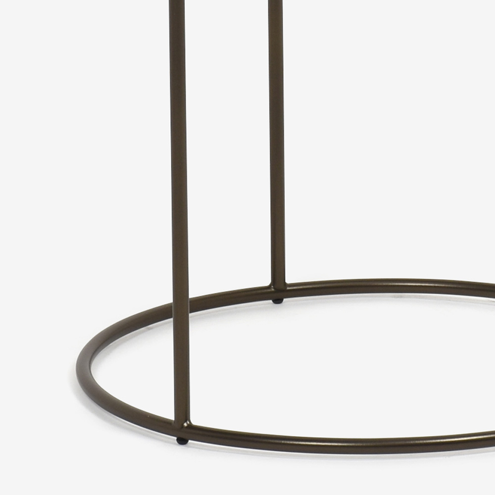 Calligaris（カリガリス）サイドテーブル 「Atollo CS/5098-P」丸42.5cm 天板セラミック ホワイトマーブル色