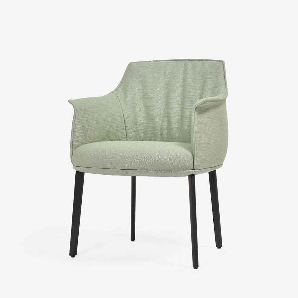 PoltronaFrau（ポルトローナ・フラウ）ダイニングチェア（アーム付き）「アーチボルドラージ」布ピスタチオ色　#C Pistachio