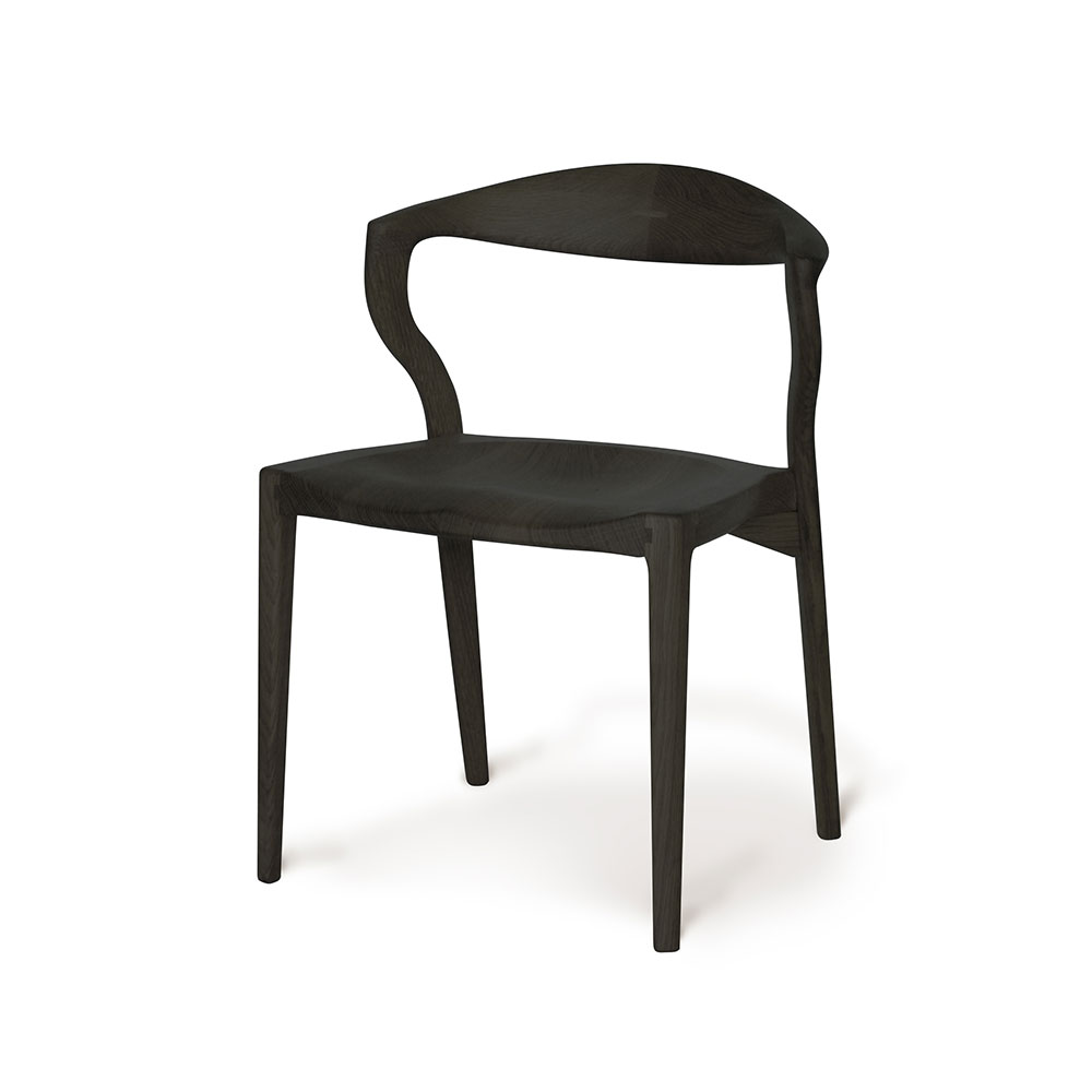 起立木工 ダイニングチェア「カムイ」レッドオーク材BK色 ウレタン塗装【受注生産品】