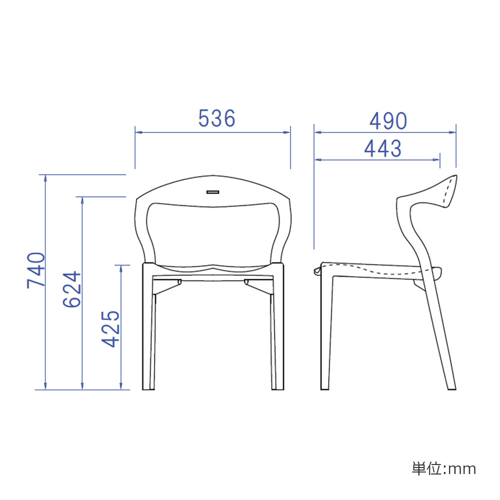 起立木工 ダイニングチェア「カムイ」オーク材DG色 ウレタン塗装【受注生産品】