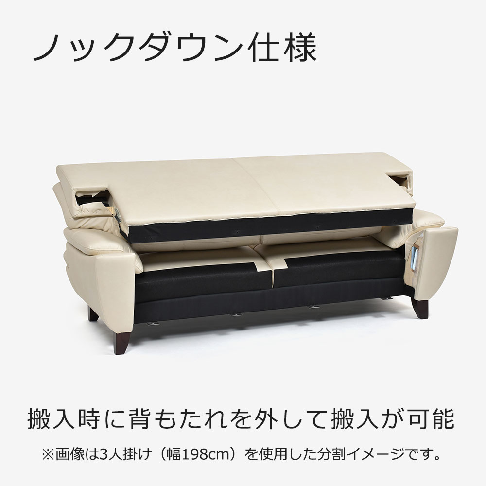 ソファ 2人掛け「ルーニー SD-344」幅145cm 布アイボリー色 #KR01