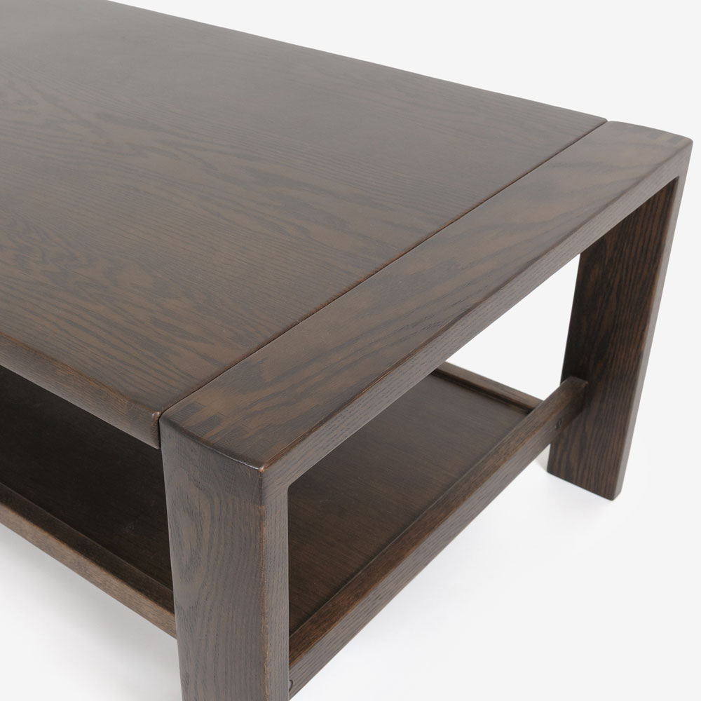 浜本工芸 センターテーブル「No.2400 T-2408」幅120cm オーク材 カフェ色