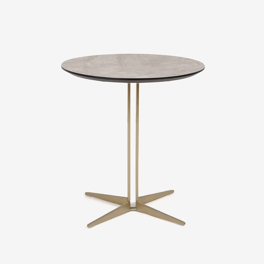 サイドテーブル(丸)「イタレーヌ」幅50cm プレシャスグレー色