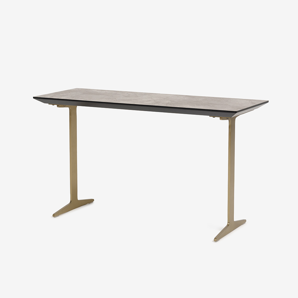 サイドテーブル「イタレーヌ ブリッジ」幅82cm プレシャスグレー色