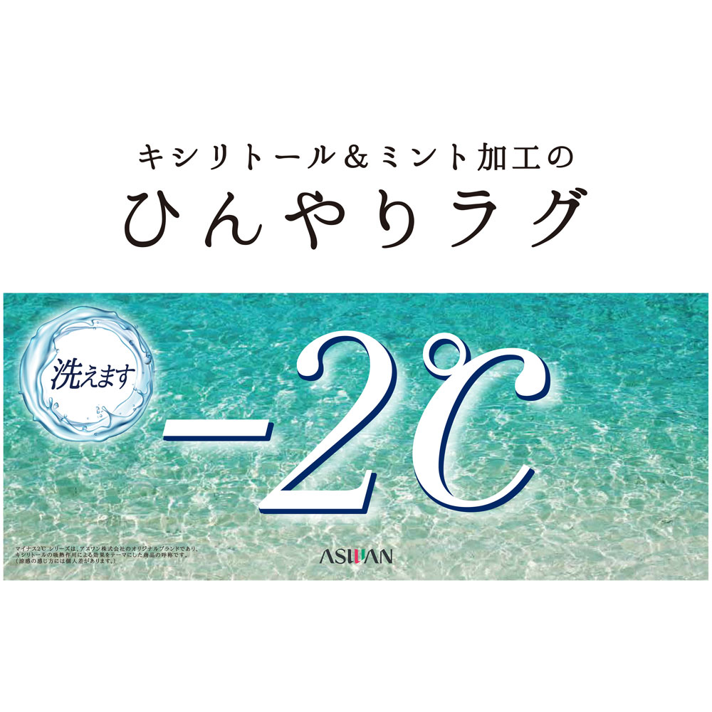 涼感ラグ「クリアフロー」チェックブルー（47）CBL 全3サイズ