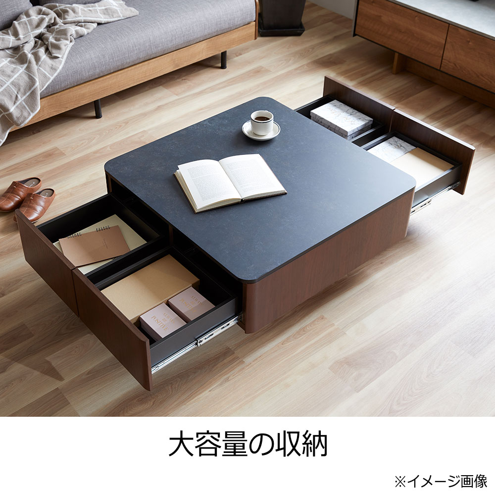 センターテーブル「MLT-211 80」幅80cm OK-WH色 天板メラミン化粧板