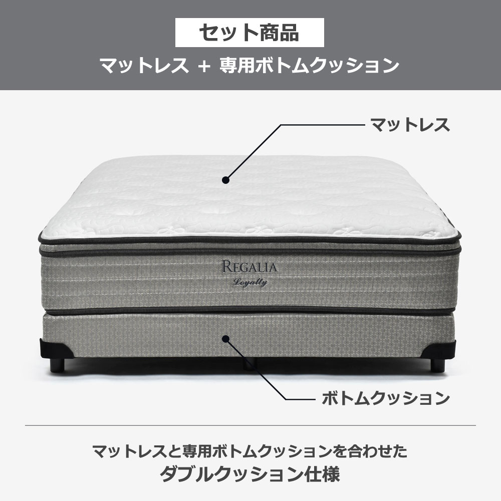 REGALIA（レガリア）マットレス「ロイヤルティ PO FR」ポケットコイル+専用ボトムクッション「レガリアスタンダード BN FR ハイ」脚ブラック 全5サイズ【マットレス+ボトムのセット】【期間限定セール・10%OFF】