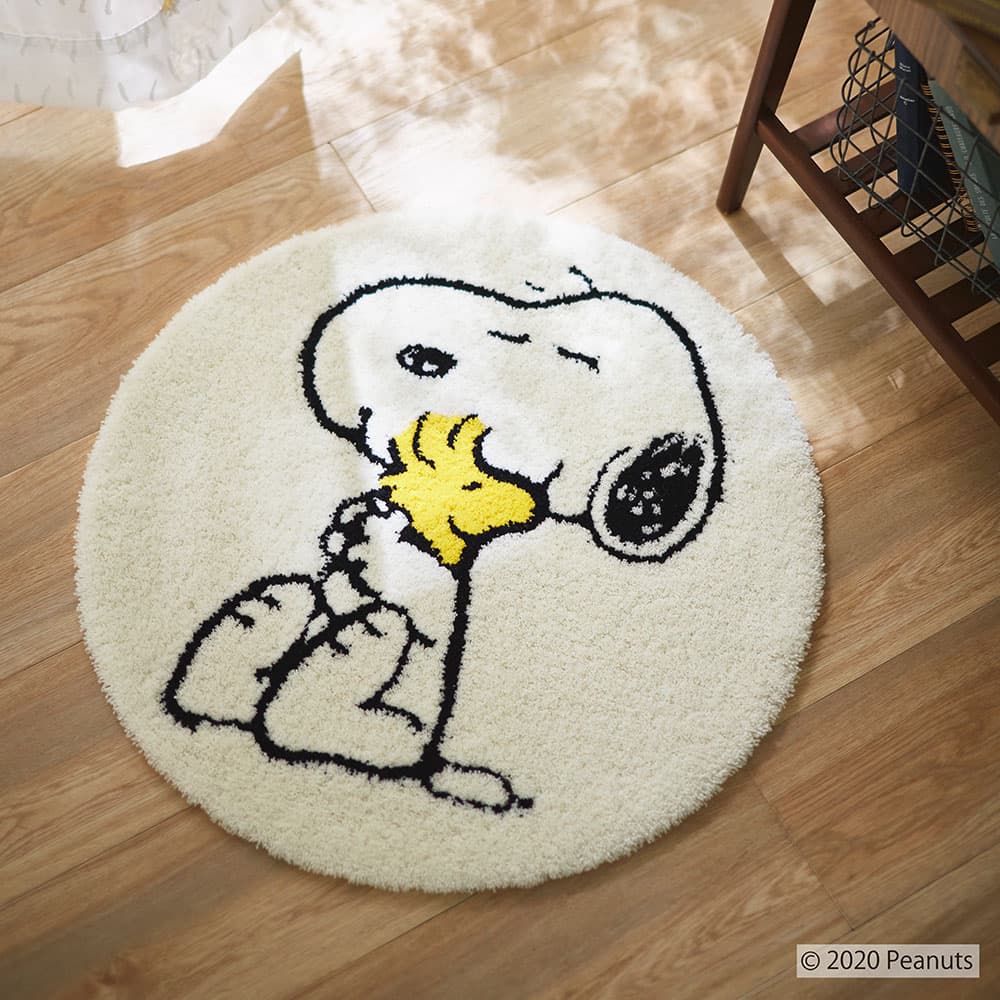 マット「スヌーピー クロースフレンドマット」 丸65x65cm PEANUTS(ピーナッツ)