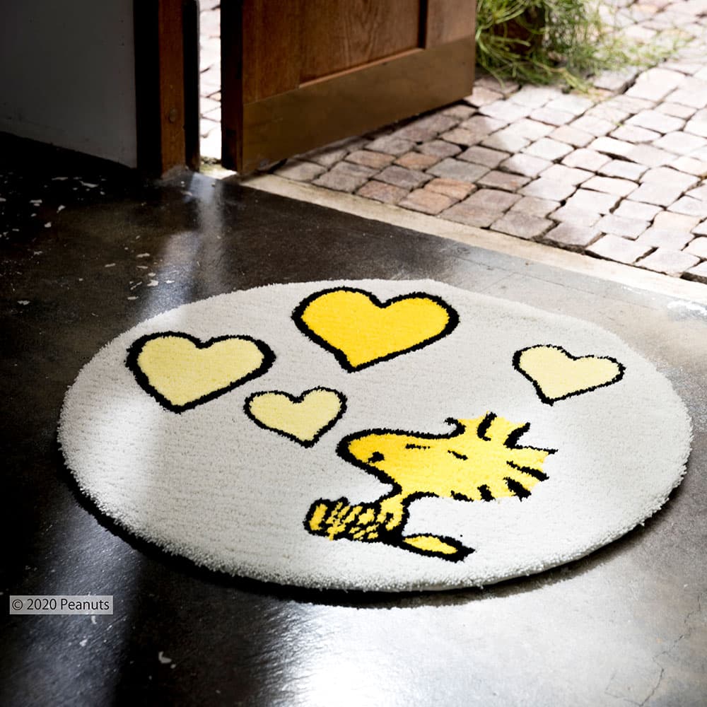 マット「スヌーピー ウッドストックラブマット」 丸65x65cm PEANUTS(ピーナッツ)