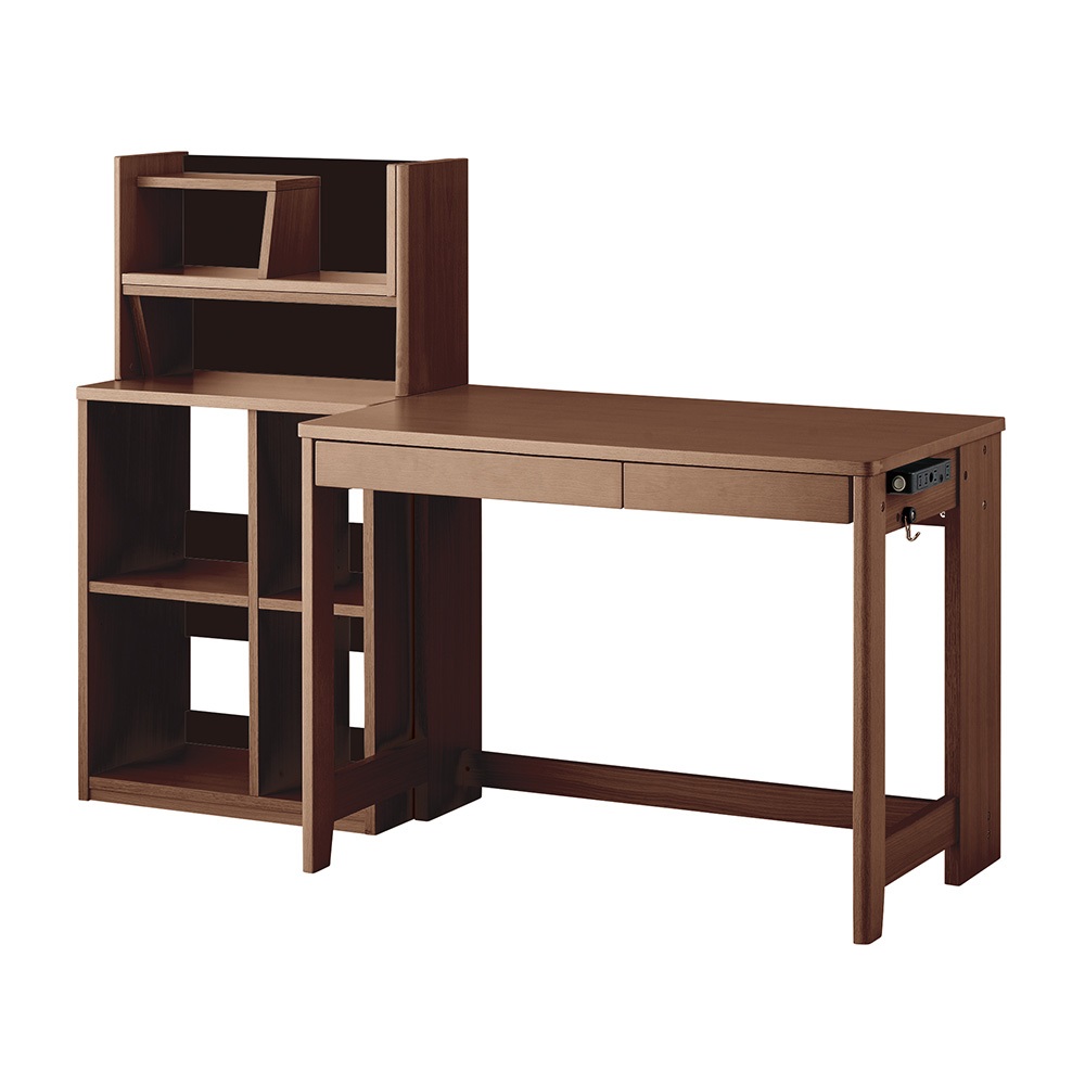 学習デスク「ミニマル MDF」デスク+マルチラック 幅100cm ウォールナット色