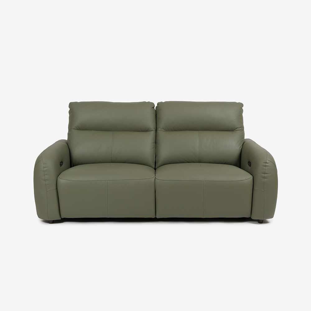 電動リクライニングソファ 3人掛け「L/S Motion 81（エルエスモーション81）」 幅210cm 革#H/S-697E セージグリーン色【お手入れキットの特典付き】