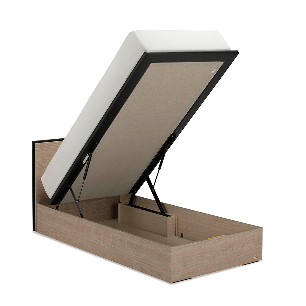 FranceBed（フランスベッド）ベッドフレーム「BG-001 TS」縦型収納（跳ね上げ式）付きタイプ アッシュグレー色 収納深さ全2サイズ