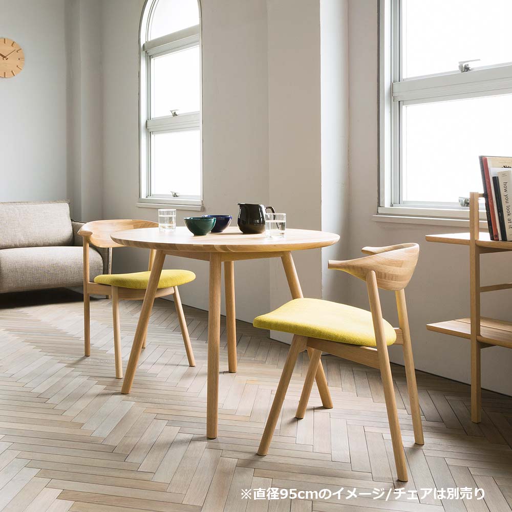 匠工芸 ダイニングテーブル「yamanami（ヤマナミ）YT2」円形 オーク材 全2サイズ【受注生産品】【セール対象品のため5%OFF】