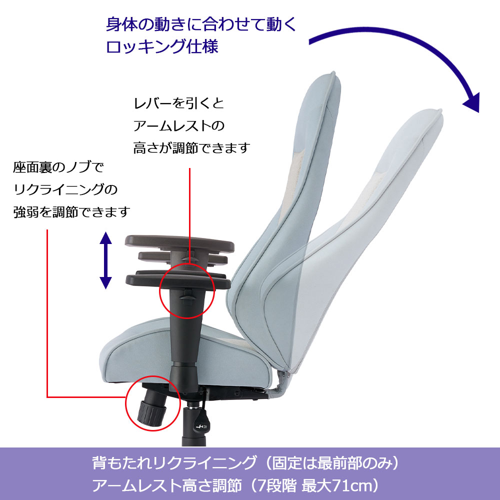デスクチェア「NOUVEAU ヌーボー KWY」肘付きタイプ コンパクト 全3色