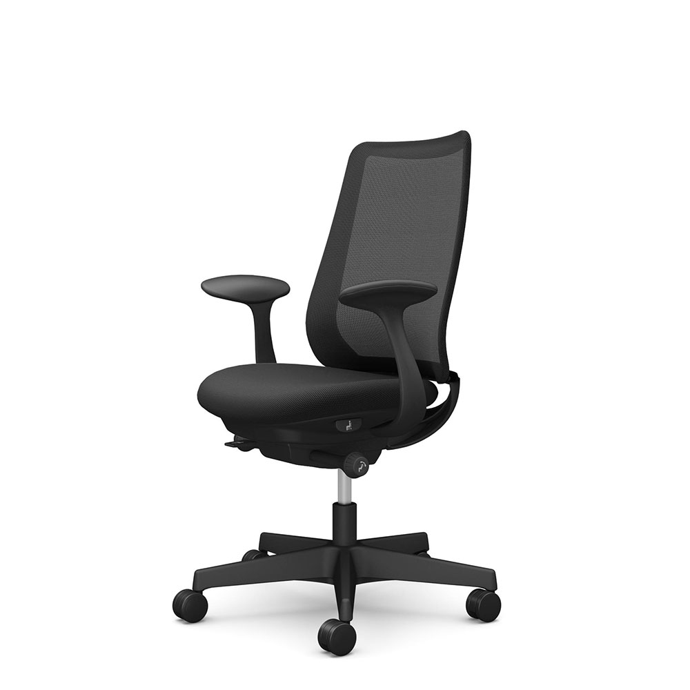 「ポータム CF21ZR」スタンダードバック 背メッシュタイプ ボディ・脚/ブラック 張地/FKA1(ブラック) ウレタンキャスター デザインアーム ランバーサポートなし 【受注生産品】Okamura（オカムラ）