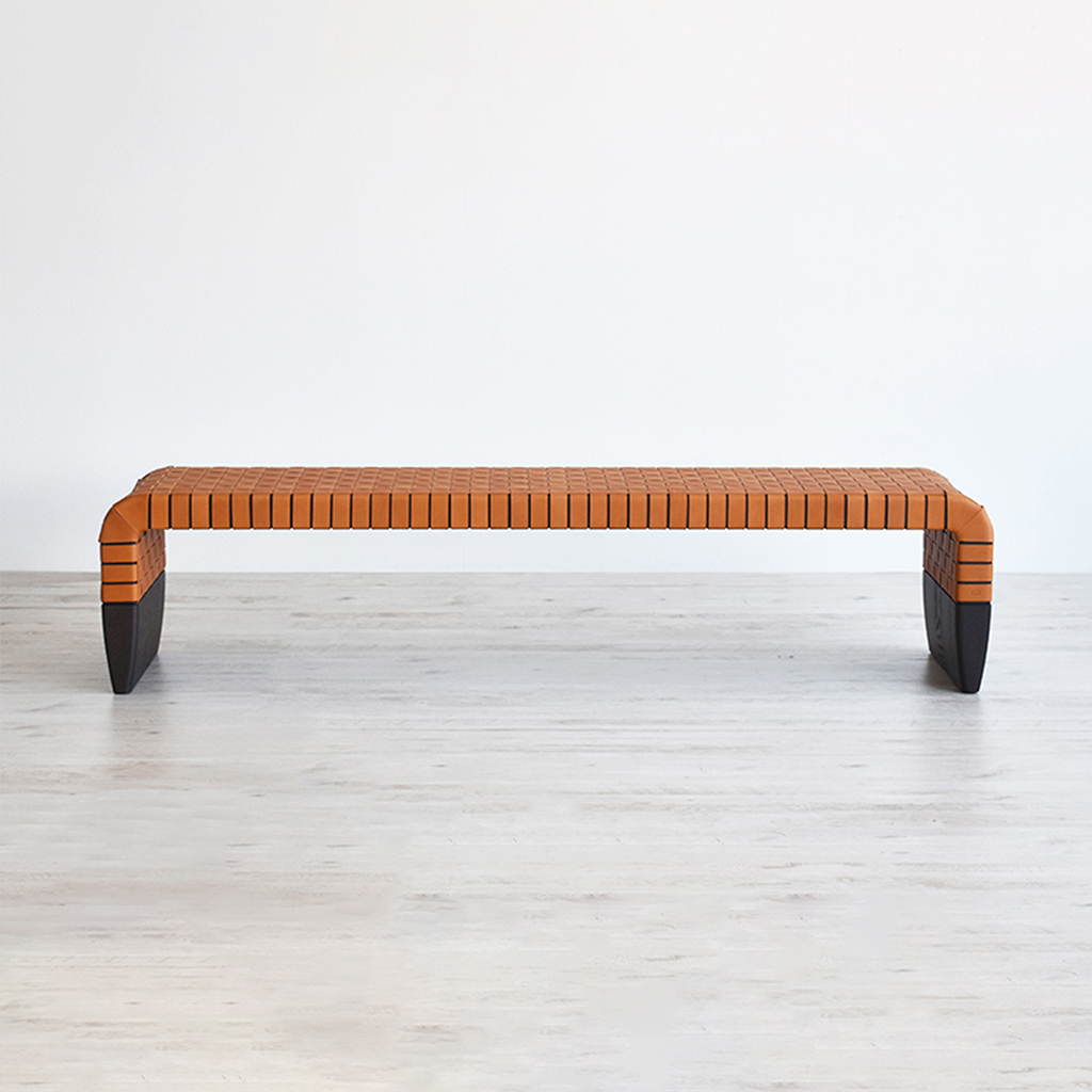 PoltronaFrau（ポルトローナ・フラウ）ベンチ「ブレラ」幅180cm 革キャメル色 #Saddle Extra Cammello